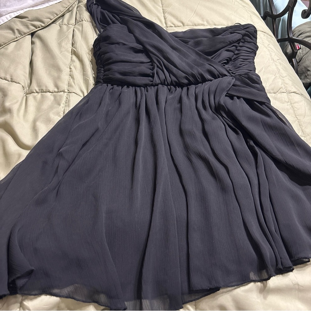 Women’s One-Shoulder black Chiffon Dress NWT Kate Moss for Topshop 12